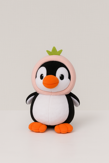 Kukkus Soft Plush Penguin Stuffed Animal with Pink Crown, Soft Cuddly Toy for Kids (20 CM)