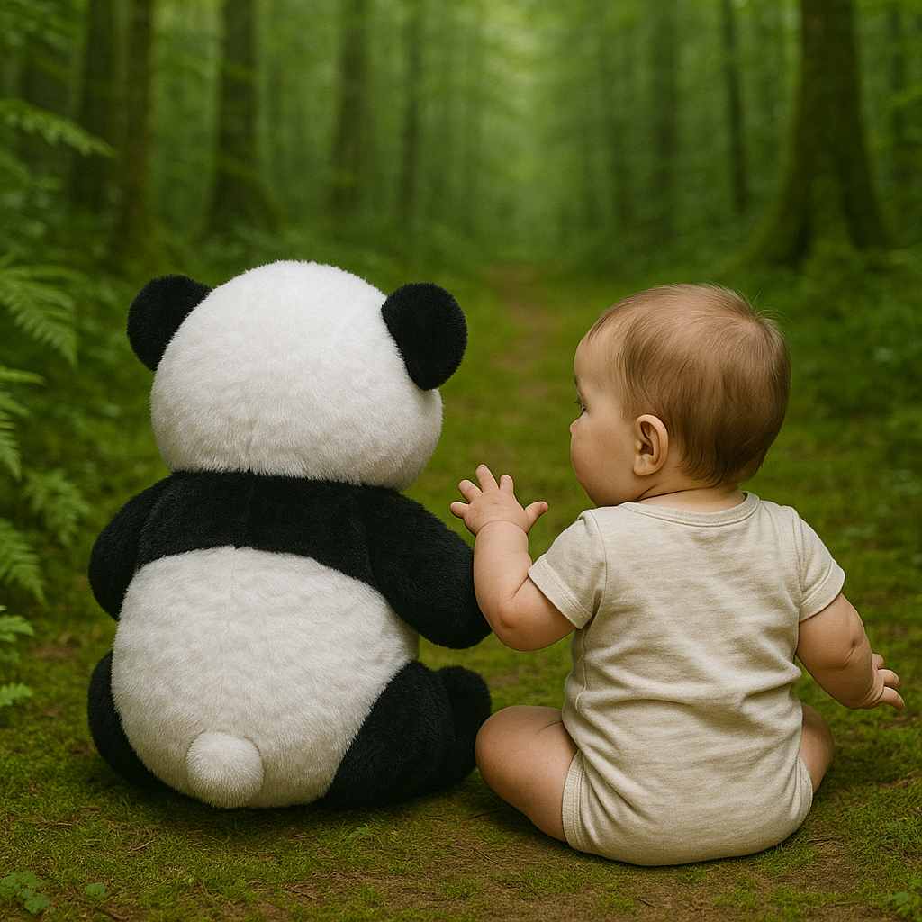 Kukkus Soft Panda Bear Stuffed Animal, Black and White, Soft Cuddly Toy for Children (20 CM)