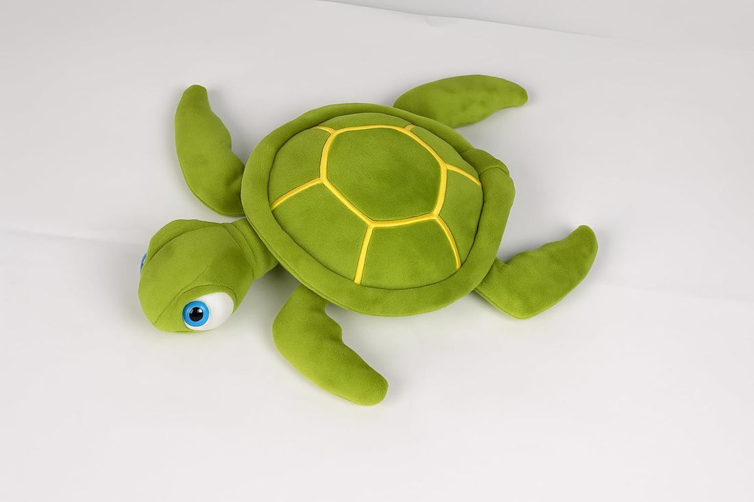 Kukkus Soft Sea Turtle Stuffed Animal, Green, Soft Toy with Blue Eyes (30 CM)
