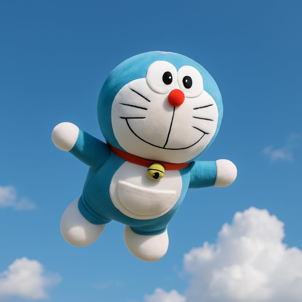 Kukkus soft Doraemon Soft Plus ,Cartoon Character Blue and White (30 cm)