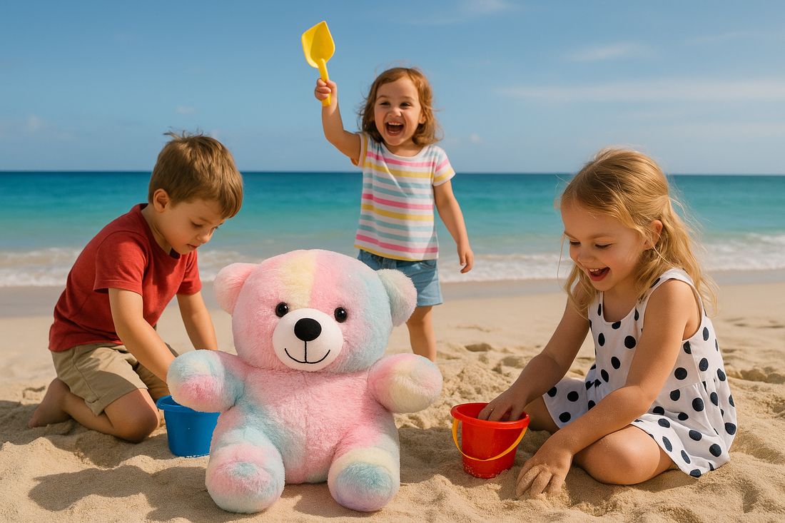 Kukkus Soft Rainbow Teddy Bear, Soft Pastel Colours, Kids Room Decor (30 CM)